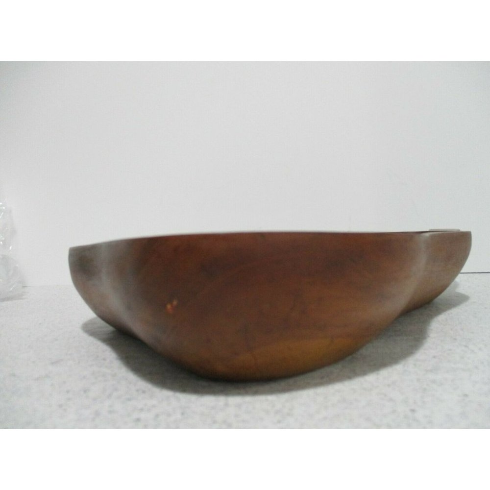*Vintage RETRO 'Monkey Pod Wood' Pear Shape Serving Tray Candy Dish - Picture 4 of 7